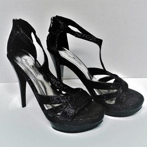 ANNE MICHELLE BACK ZIP UP STILETTO  HEEL SANDAL